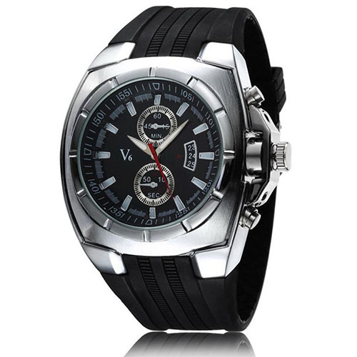 LUKSUSOWY MĘSKI ZEGAREK H003 SILVER
