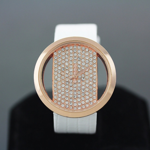 DAMSKI SKÓRZANY ZEGAREK H025 GOLD